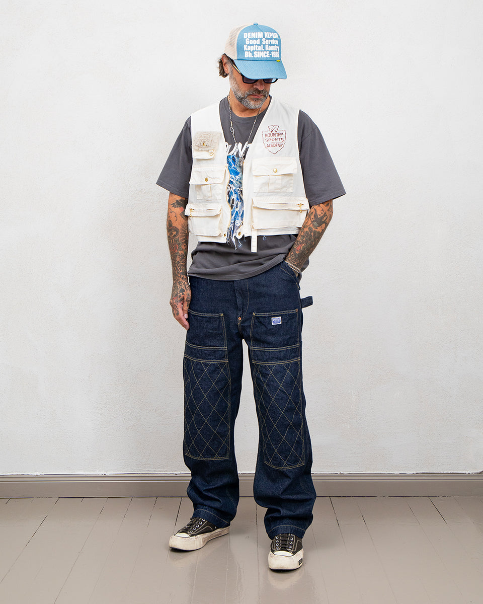 Kapital Poplin Fishing Vest, Natural