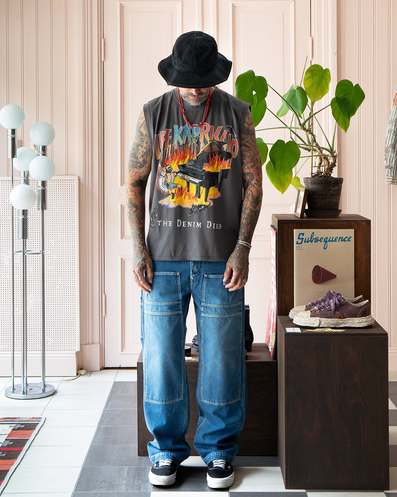 Kapital Jersey Non-Sleeve BIG-T, Burning Piano