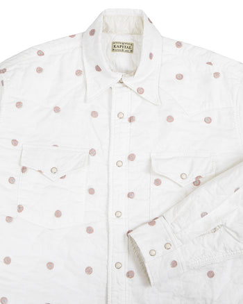 Kapital Cotton Quilting Mamemon Husky Western Shirt, White