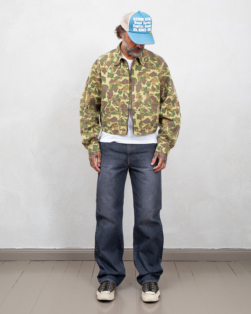 Kapital 14oz Black x Black Denim 5P Monkey TH, ZIP Version