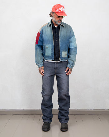 Kapital 14oz Black x Black Denim 5P Monkey TH, ZIP Version