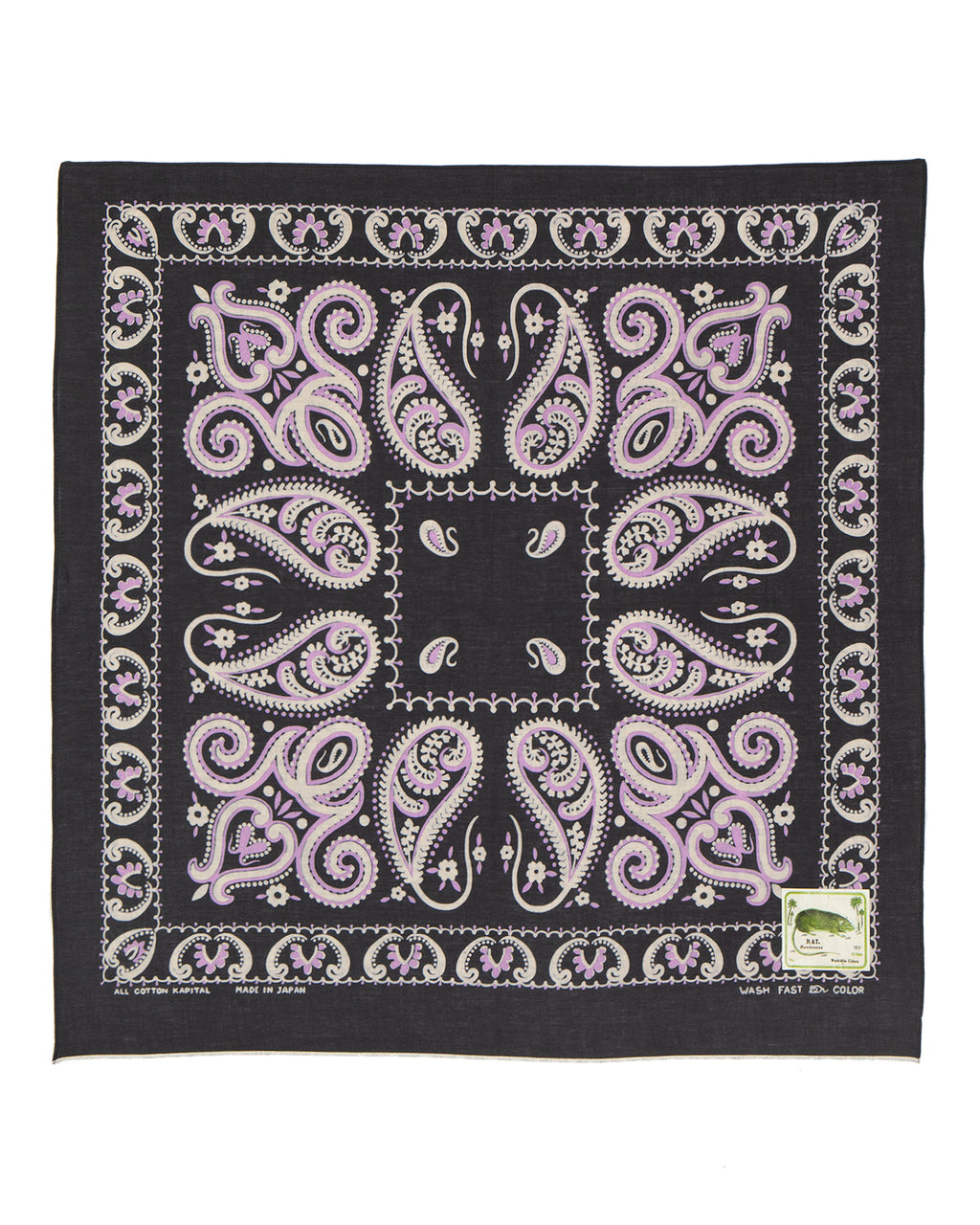 Kapital Fastcolor Selvedge Bandana, Sambo Paisely, Black
