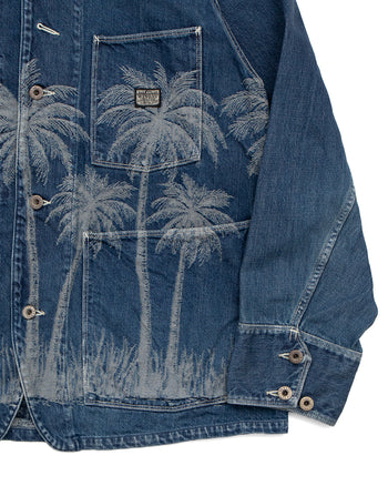 Kapital 12oz Palm-Tree Jacquard Denim Coverall