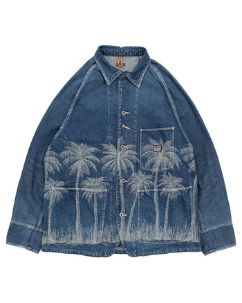 Kapital 12oz Palm-Tree Jacquard Denim Coverall