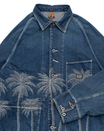 Kapital 12oz Palm-Tree Jacquard Denim Coverall