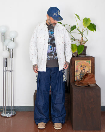 Kapital Cotton Quilting Mamemon Husky Western Shirt, White