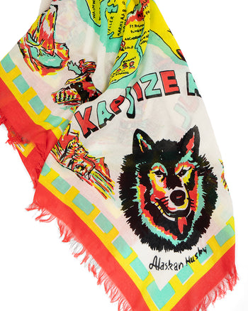Kapital Large Rayon Fringe Stole, Yukon Life Map