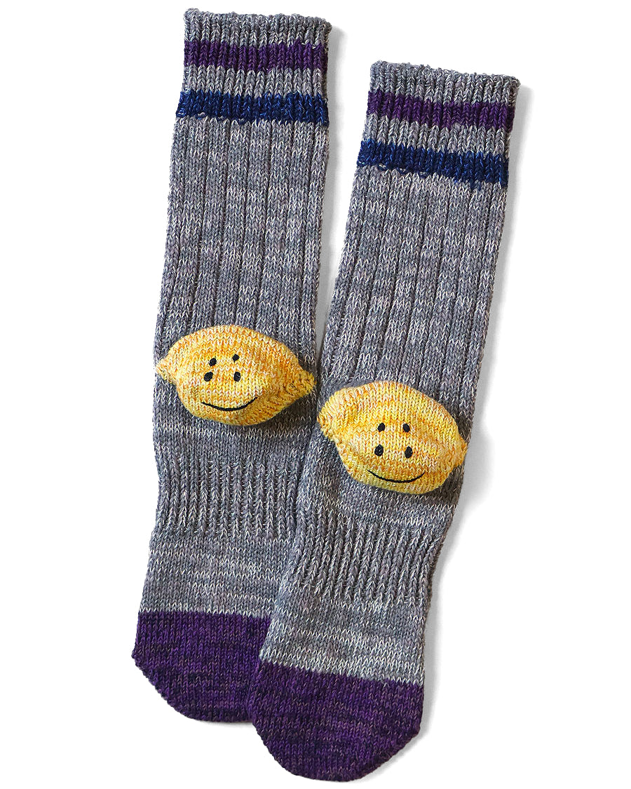 Kapital 60 Yarns Grandrelle Ivy Rainbowy Happy Heel-Hold Socks, Grey