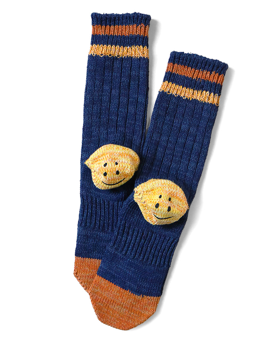 Kapital 60 Yarns Grandrelle Ivy Rainbowy Happy Heel-Hold Socks, Navy