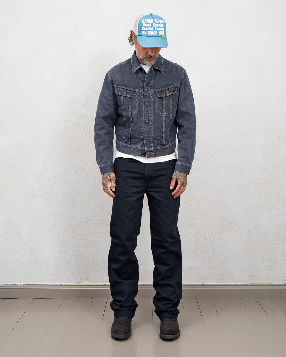 Kapital 14oz Black x Black Denim 5P Monkey TH, ZIP Version