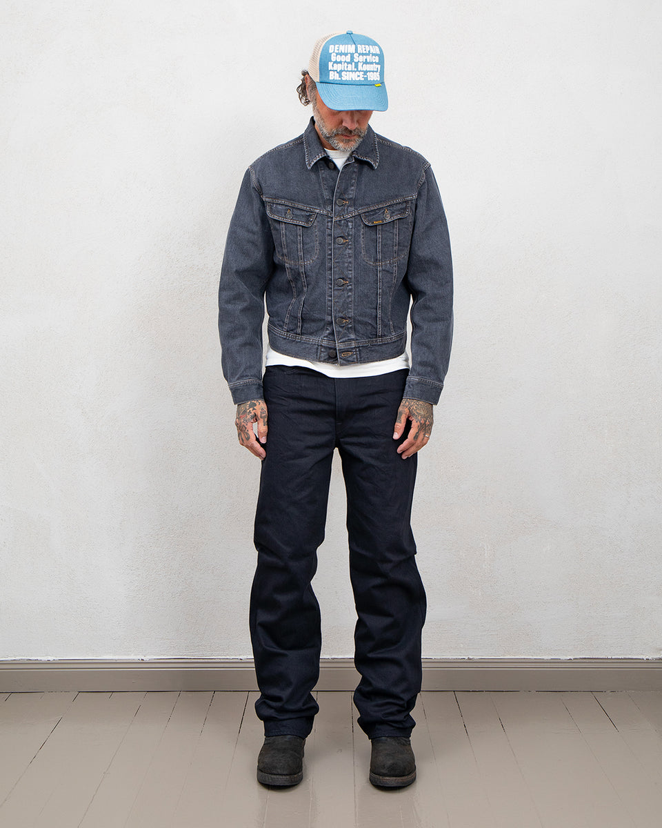 Kapital 14oz Black x Black Denim 5P Monkey TH, ZIP Version