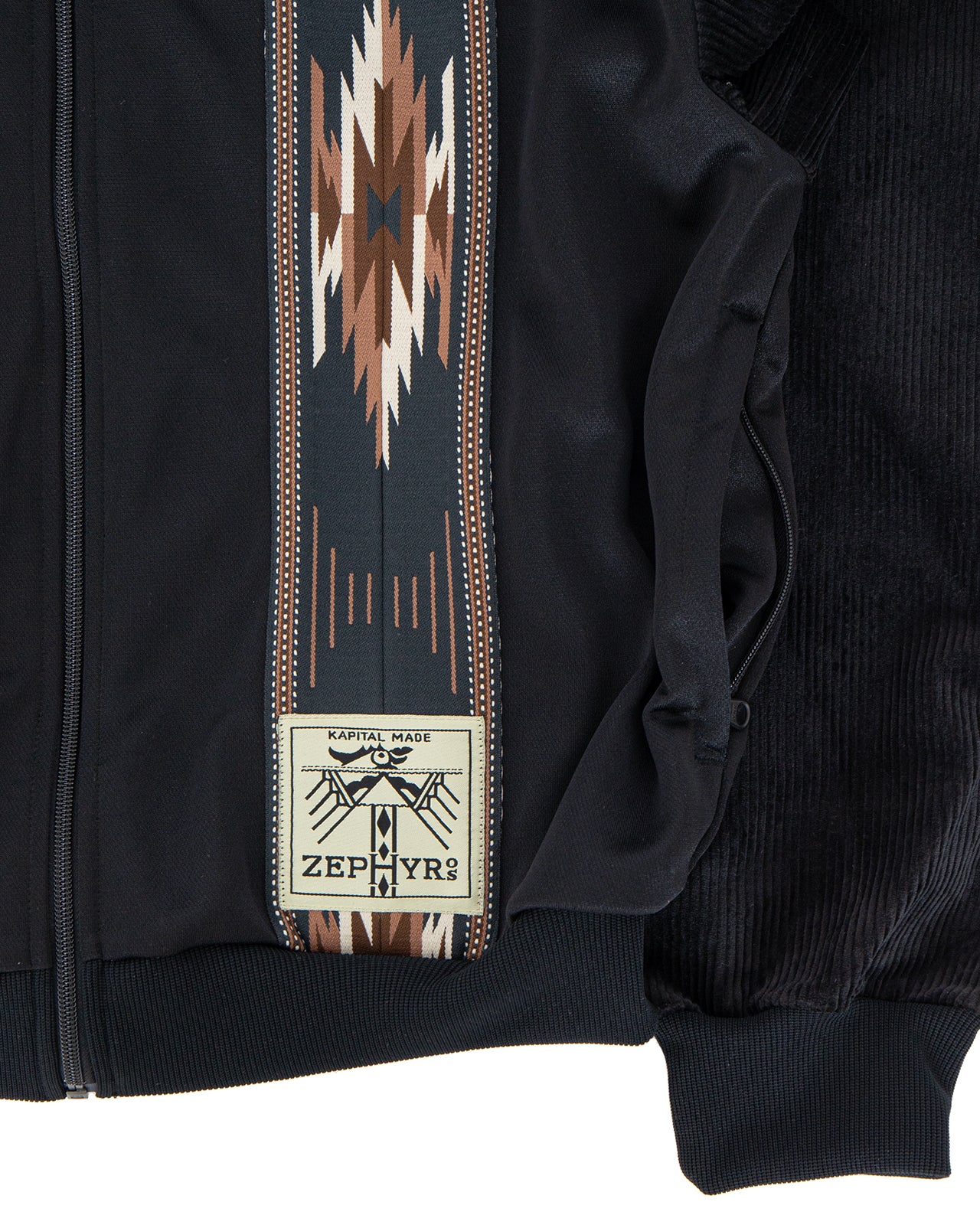Kapital Smooth Jersey Kochi & Zephyr Track Jacket, Black