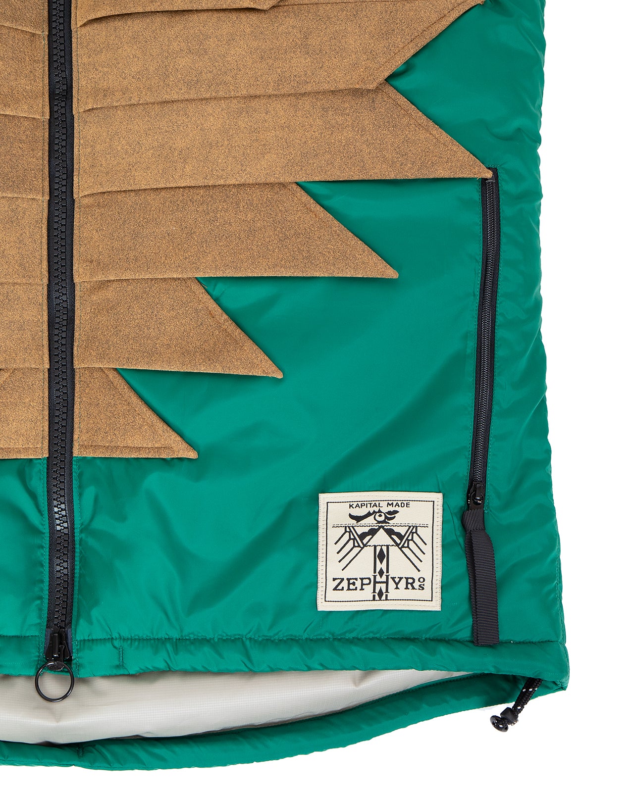 Kapital Nylon Zepher Fishing Vest, Green