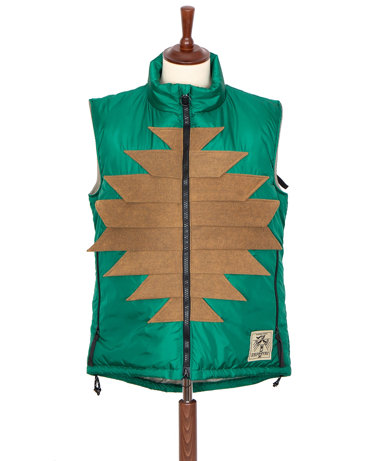 Kapital Nylon Zepher Fishing Vest, Green