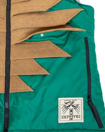 Kapital Nylon Zepher Fishing Vest, Green