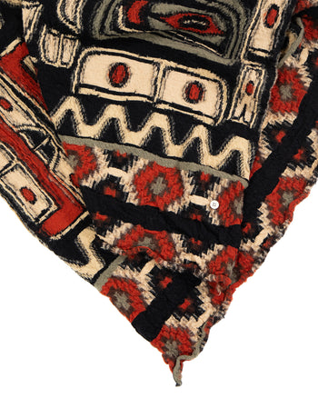 Kapital Fulling Wool Blanket, Alaska Raven, Orange