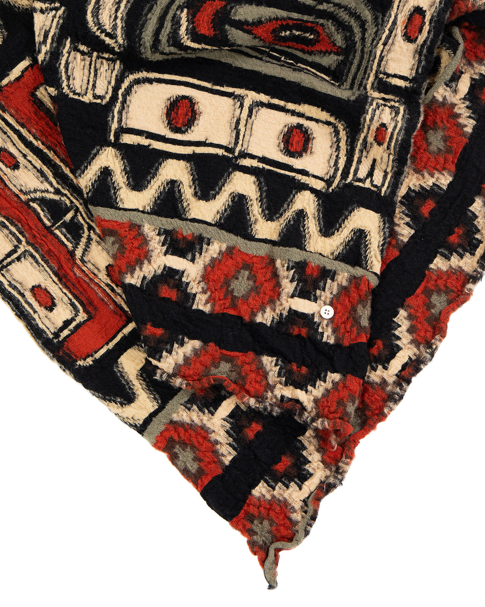 Kapital Fulling Wool Blanket, Alaska Raven, Orange