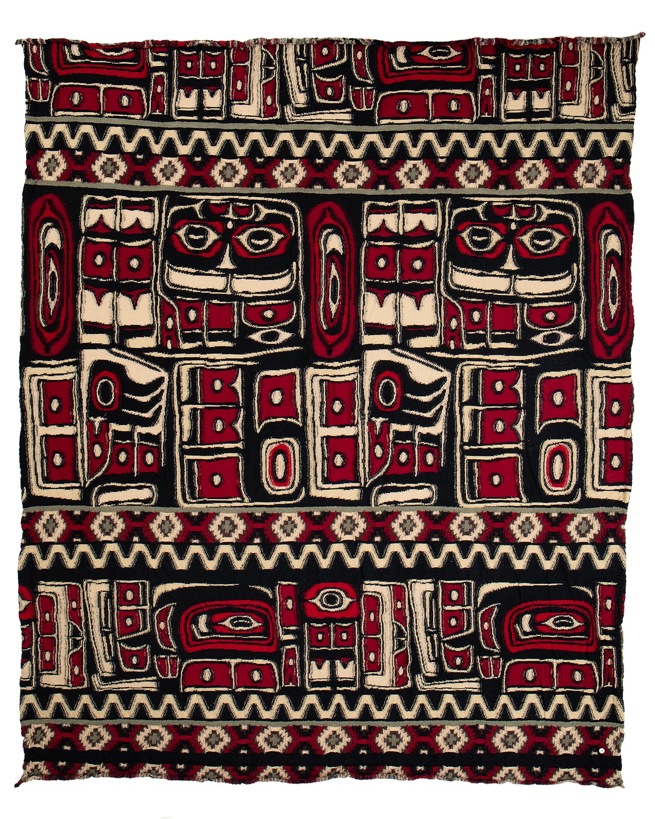 Kapital Fulling Wool Blanket, Alaska Raven, Red