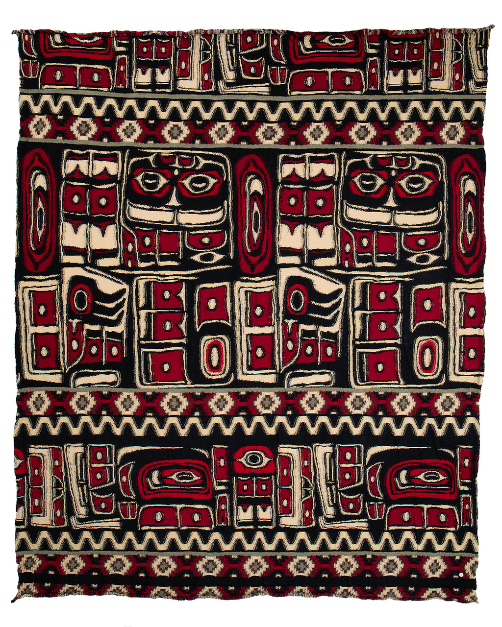 Kapital Fulling Wool Blanket, Alaska Raven, Red