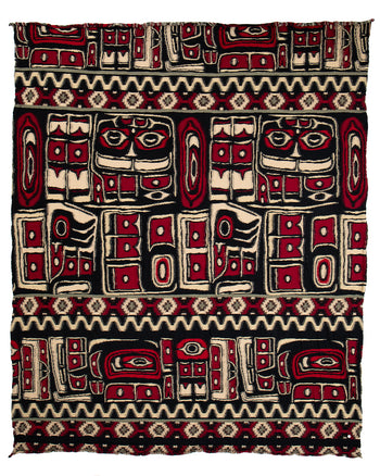 Kapital Fulling Wool Blanket, Alaska Raven, Red