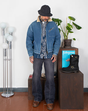Kapital 11.5oz Denim Lining Reversible Zip Up Work Jacket (VIRGIN