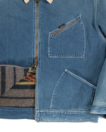Kapital 11.5oz Denim Lining Reversible Zip Up Work Jacket (VIRGIN MARY)