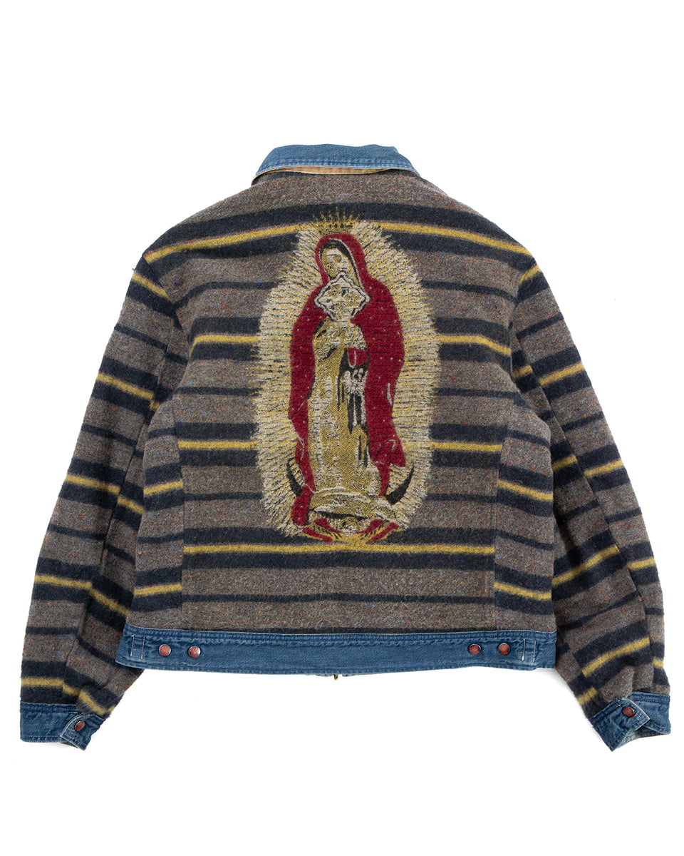 Kapital 11.5oz Denim Lining Reversible Zip Up Work Jacket (VIRGIN MARY)