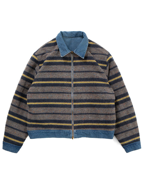 Kapital 11.5oz Denim Lining Reversible Zip Up Work Jacket (VIRGIN