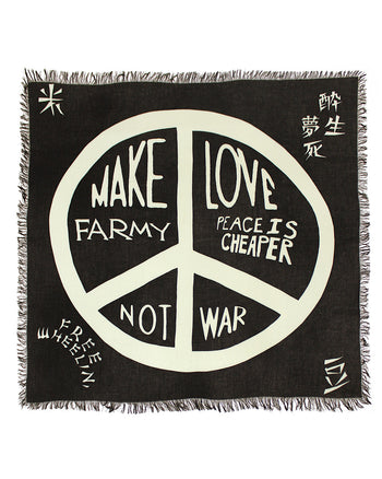 Kapital Rayon Fringed Square Stole (Giant Peace)
