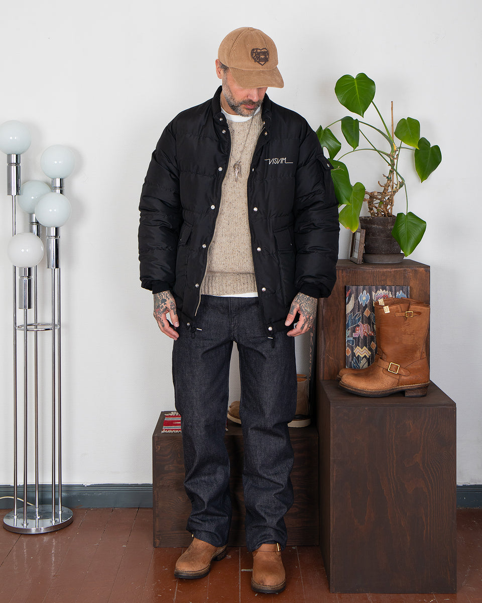 Kapital 14oz Black Denim 5P Monkey TH, ZIP Version