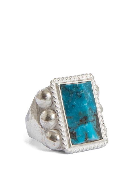 Larry Smith 6 Point Pyramid High Dome Turquoise Ring – Pancho And Larry Smith 6 Point Pyramid High Dome Turquoise Ring – Pancho And