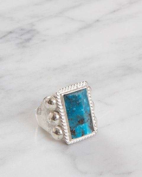 Larry Smith 6 Point Pyramid High Dome Turquoise Ring – Pancho And
