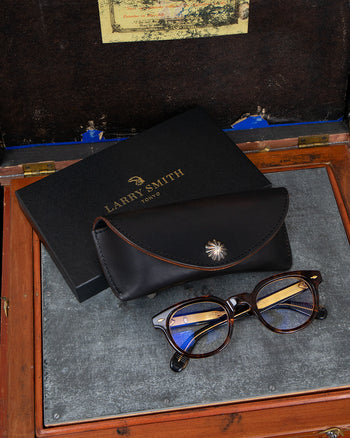 Larry Smith Glasses Leather Case, Black