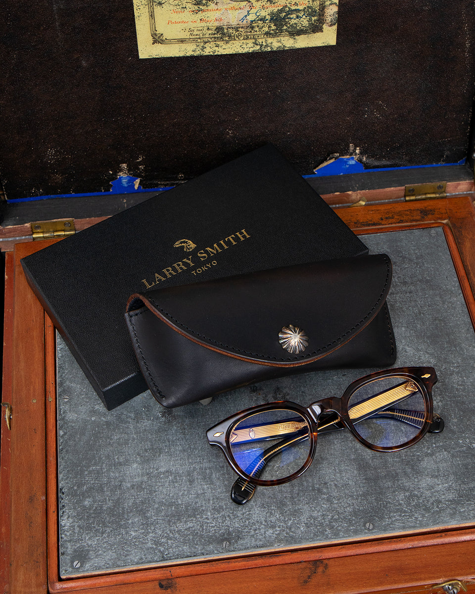 Larry Smith Glasses Leather Case, Black
