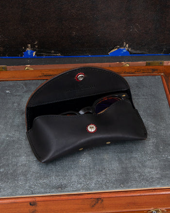 Larry Smith Glasses Leather Case, Black