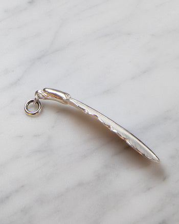 Larry Smith Silver Eagle Head Plain Feather, Right