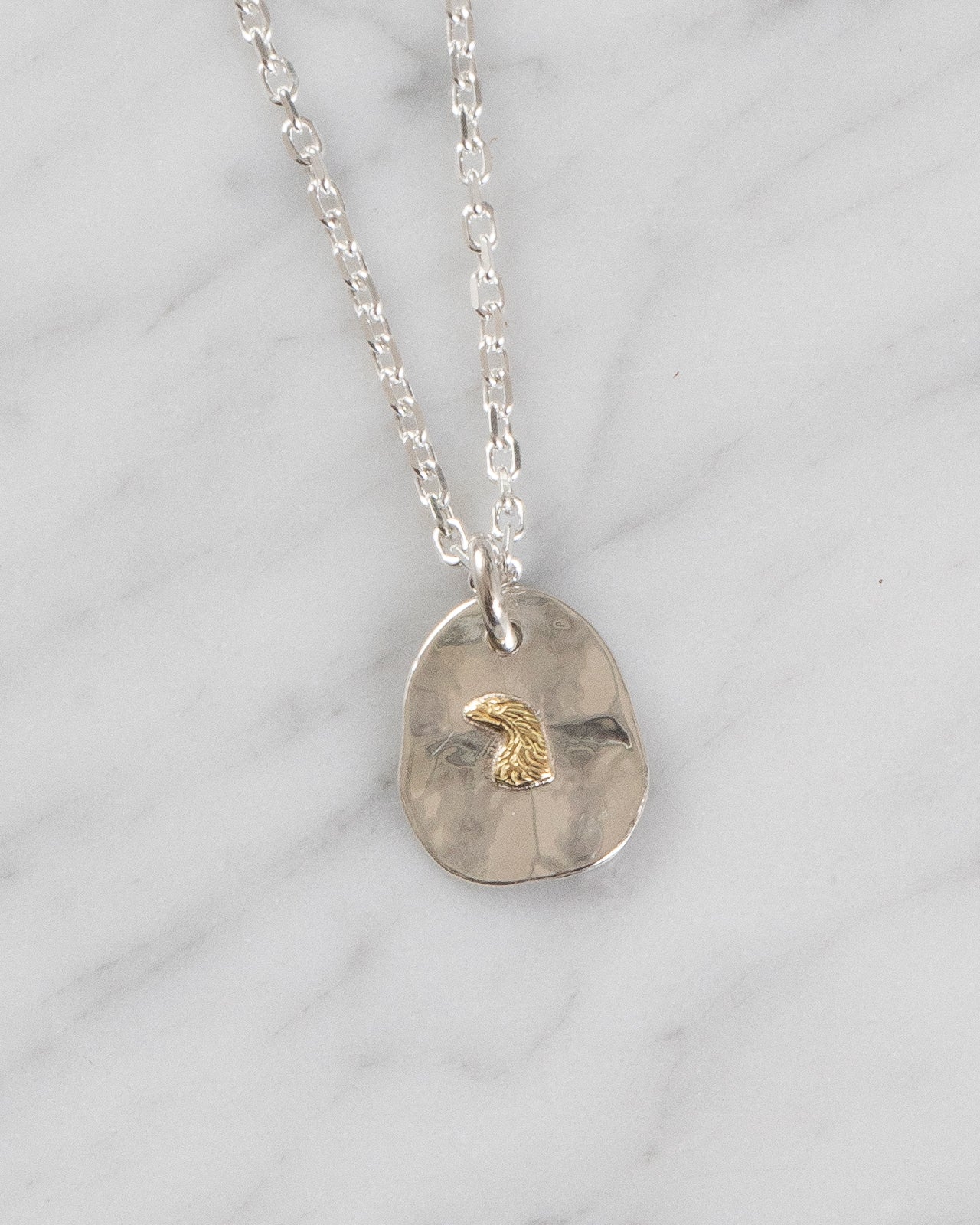 Larry Smith Eagle Head Pendant, 18K Gold Accent – Pancho And Lefty