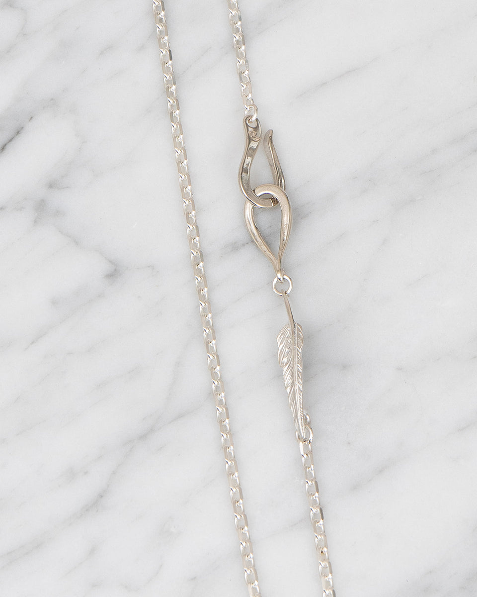 Larry Smith Silver Chain, 60cm, Medium, Kazekiri Feather Lock.