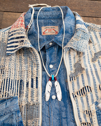 Larry Smith Double Feather Necklace Combination, White