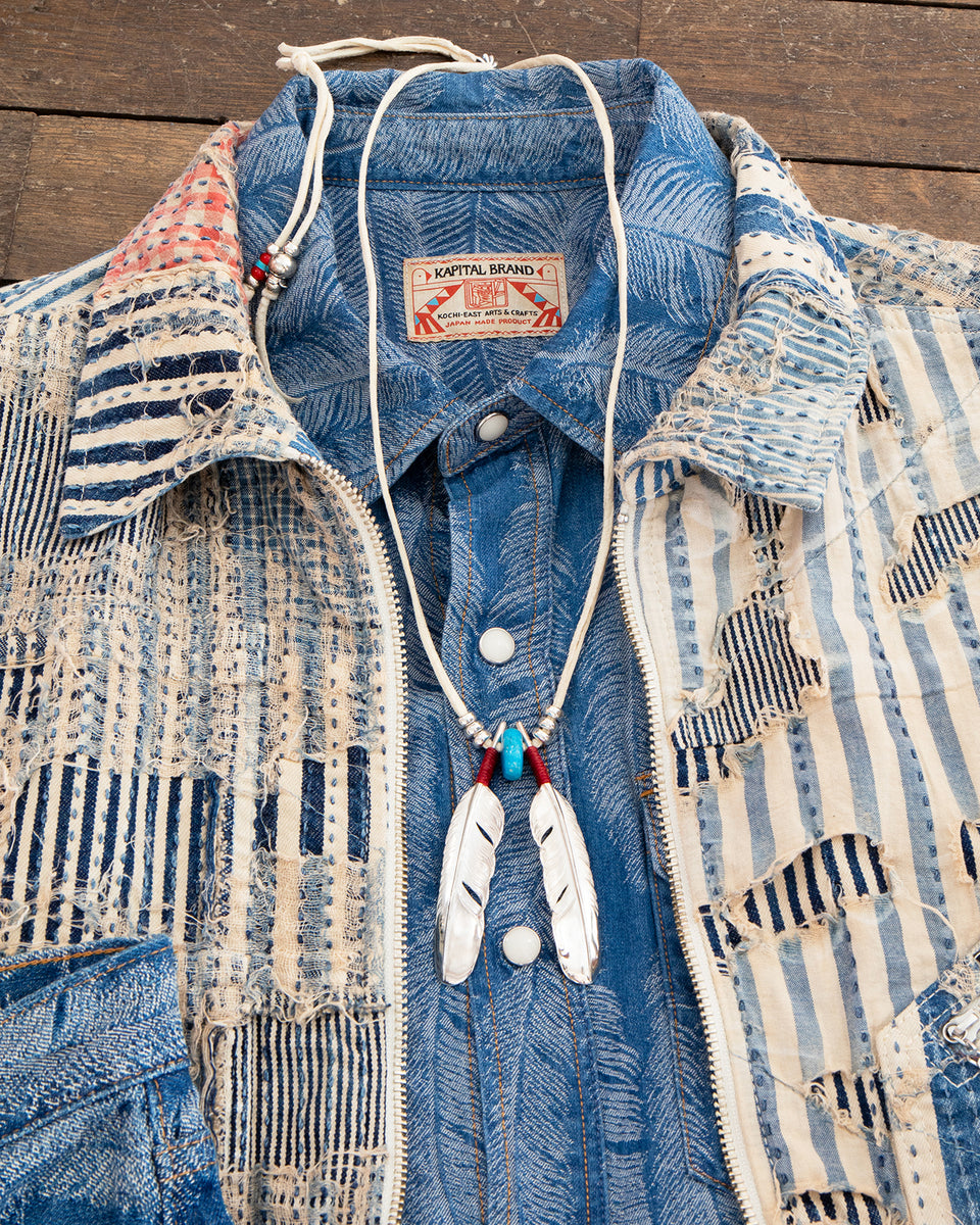 Larry Smith Double Feather Necklace Combination, White