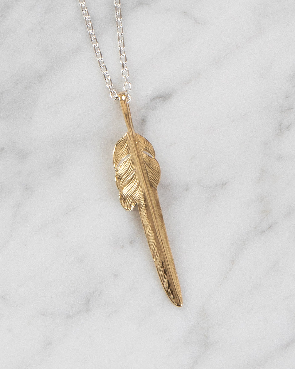 Larry Smith 18K Gold Kazekiri Feather, Large (Right)