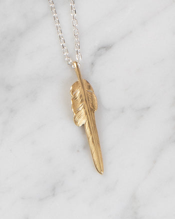Larry Smith 18K Gold Kazekiri Feather, Medium (Right)