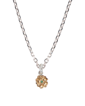 Larry Smith 18K Rose Gold Rose Pendant, Small, Emerald