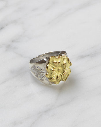 Larry Smith Square Rose Ring No. 74 (18K Gold Accent)