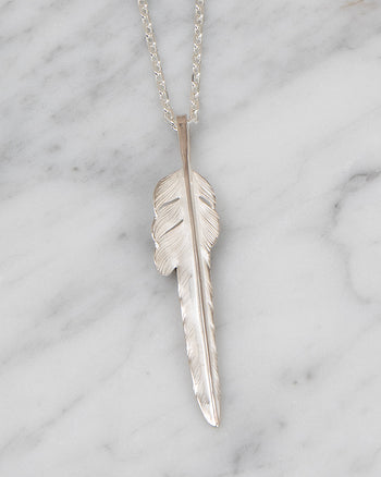 Larry Smith Silver Kazekiri Feather, Large (Right)