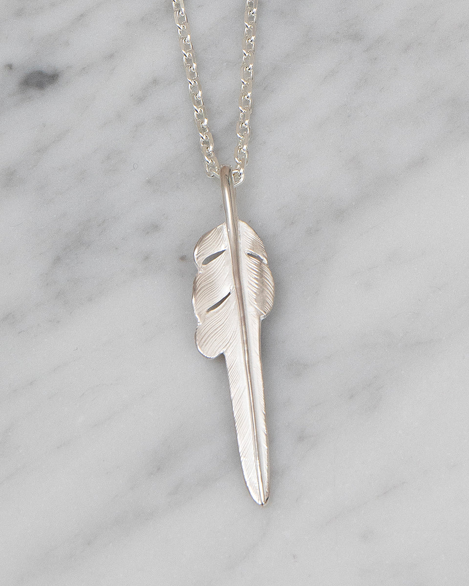 Larry Smith Silver Kazekiri Feather, Medium (Right)