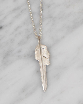 Larry Smith Silver Kazekiri Feather, Medium (Left)