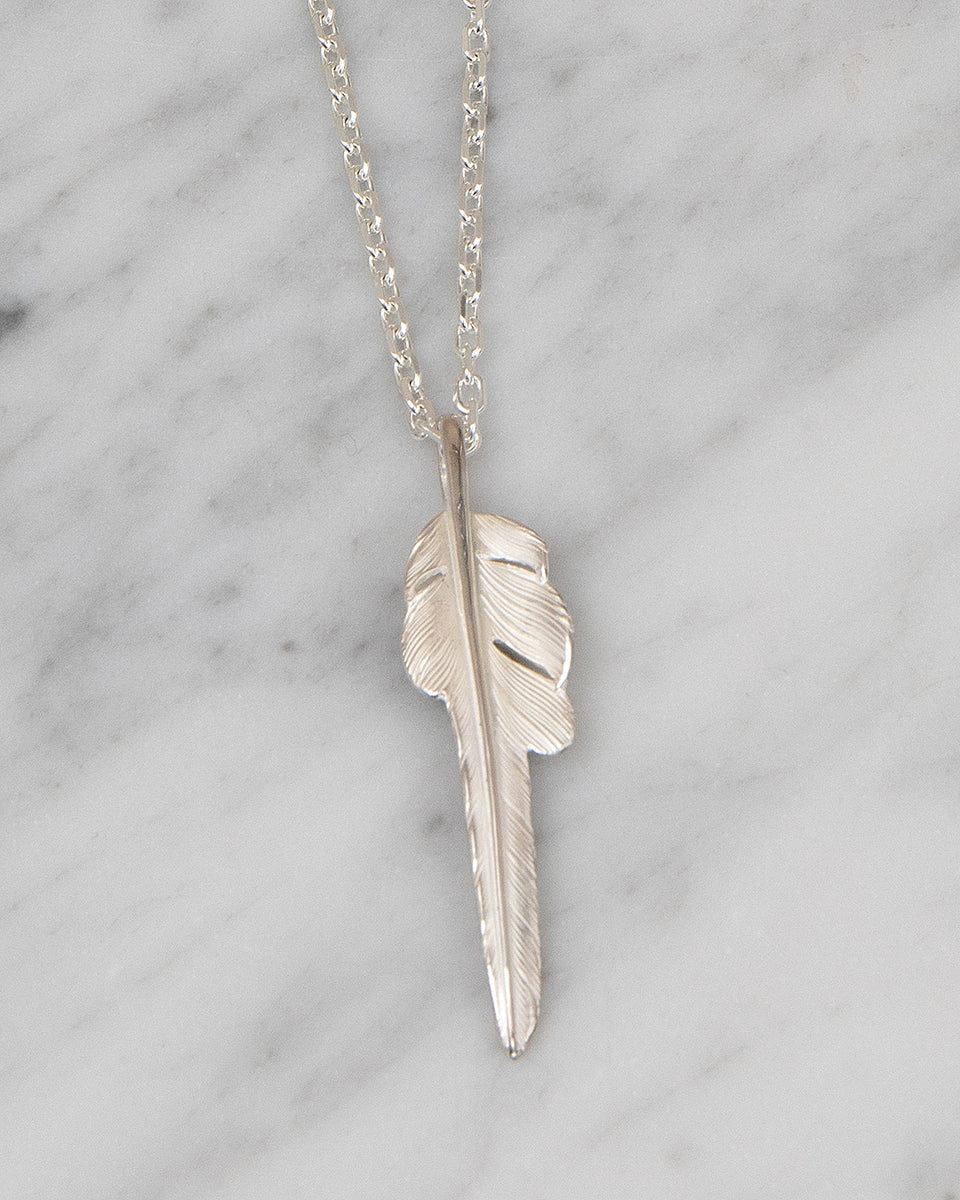Larry Smith Silver Kazekiri Feather, Medium (Left)