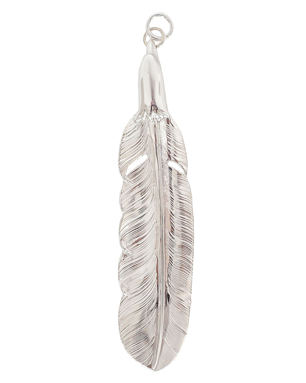 Larry Smith Silver Eagle Head Plain Feather, Right