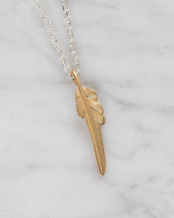 Larry Smith 18K Gold Kazekiri Feather, Small (Left)